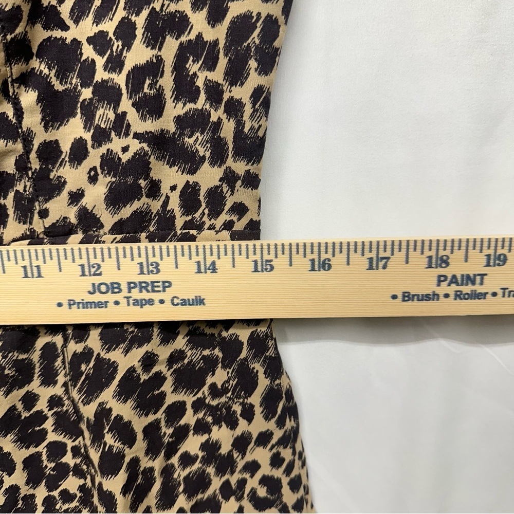 Anthropologie Leopard Print Midi Dress Cap Sleeve Zip Front Size M NWT - Picture 8 of 9
